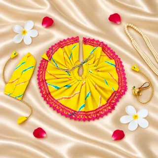 Basanti Lal – Yellow Leheriya Laddu Gopal Dress